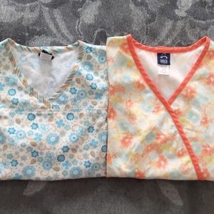 Two Scrub Tops (Size Small)